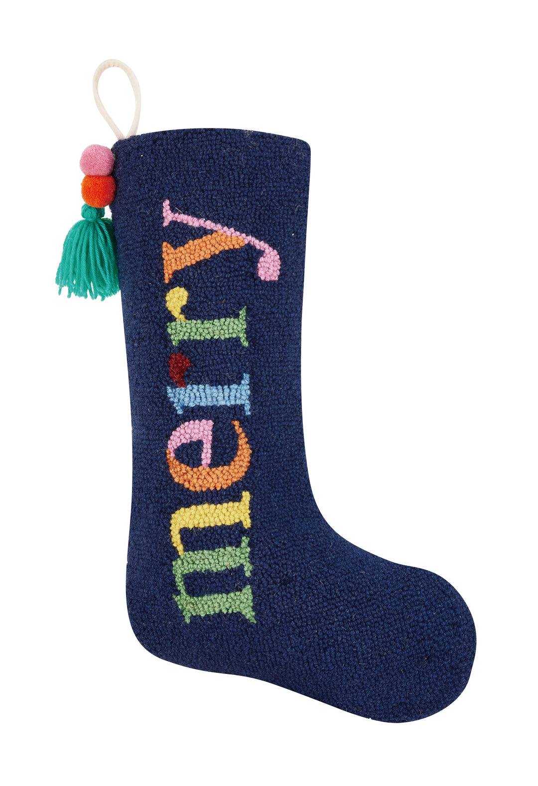 Merry Stocking With Pom Pom Tassel by Ampersand