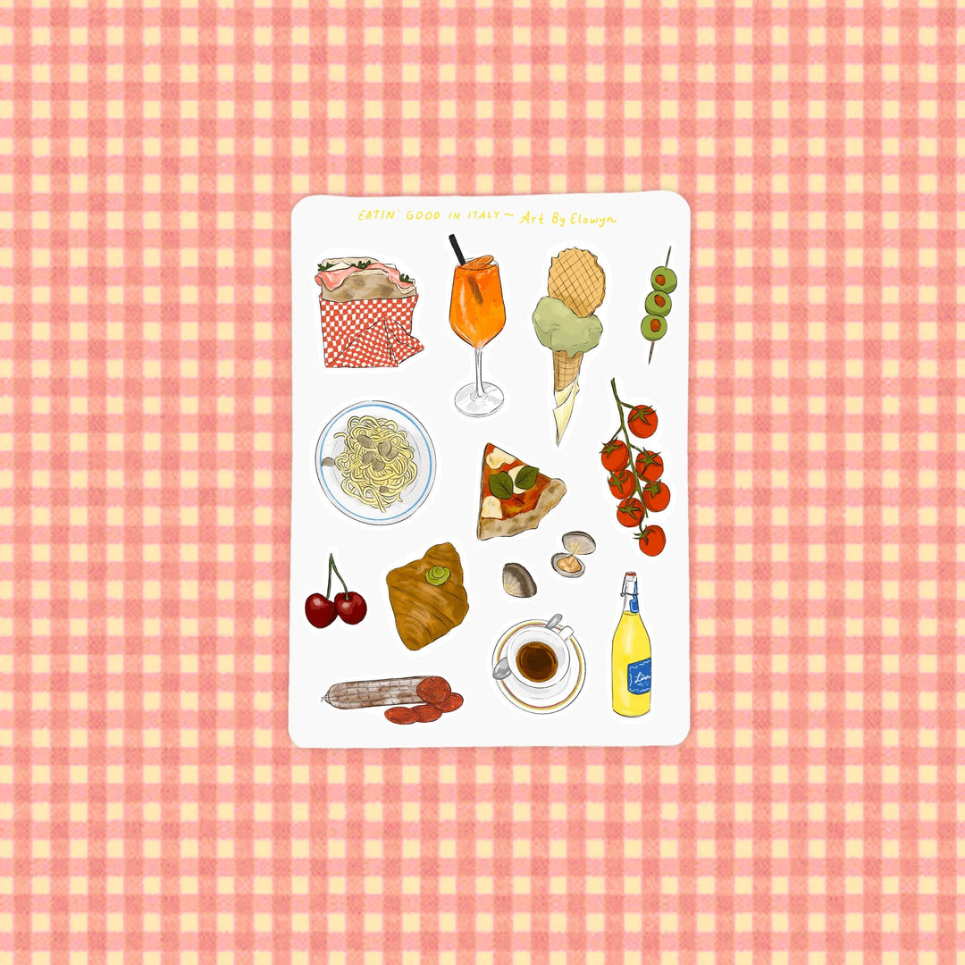 5x7 Italian Foods Sticker Sheet