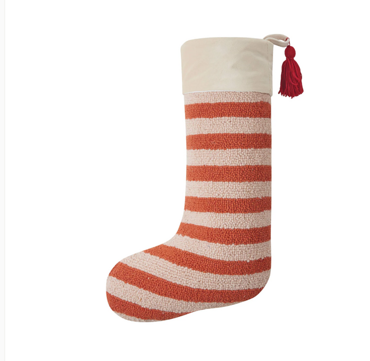 Orange Stripe w/Tassel Hook Stocking